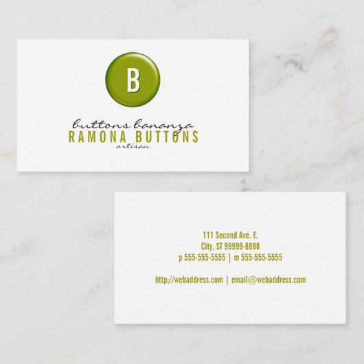 BallonButton Visitekaartje (Voorkant / Achterkant)