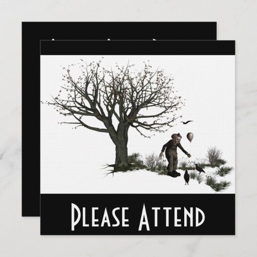 Ballonclown Old Tree & Black Birds Original Kaart (Voorkant / Achterkant)