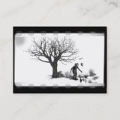 Ballonclown & Ravens by Creepy Tree - B&W Visitekaartje (Achterkant)