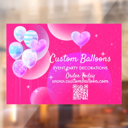 Ballondecoratie qr-code evenementenmanager raamsticker (Vel 2)