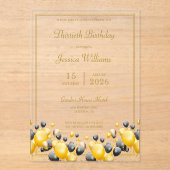 Ballondecoraties Verjaardagsfeest Acryl Uitnodigingen (Voorkant)