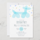 Ballondieren Blauwe pasteeluitnodiging Kaart (Voorkant)