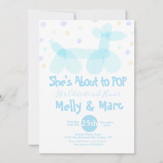 Ballondieren Doorzichtige Stippen Kaart (Voorkant)