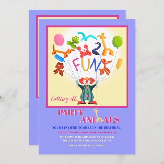 Ballondieren Kaart (Voorkant / Achterkant)