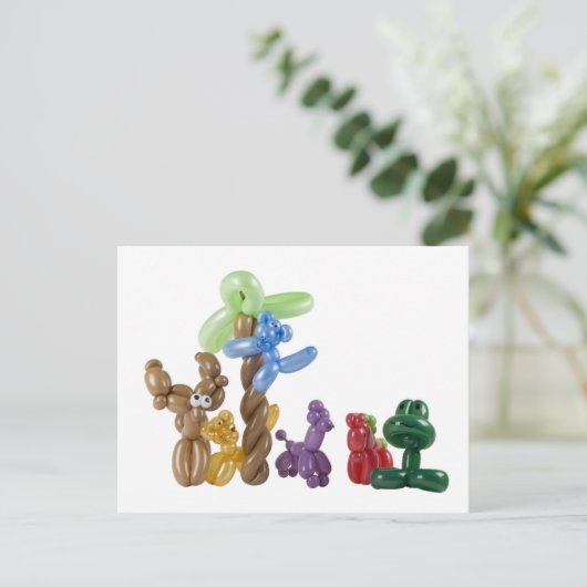 ballondiergroep briefkaart (Staand voorkant)