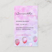 Ballonfeest planner glitters elegant visitekaartje (Achterkant)