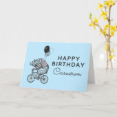 Ballonfiets Beer | Jouw namen toevoegen Kaart (Gele Bloem)