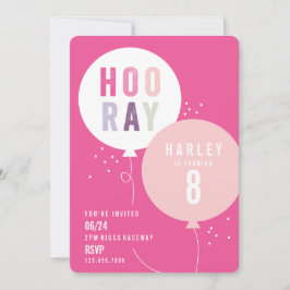 Ballonge kinderen verjaardagsfeest kaart