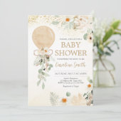 Ballongroen genderneutraal Baby shower Kaart (Staand voorkant)