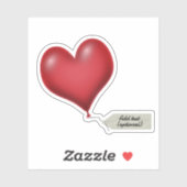 Ballonhart met bericht Label (Vel)