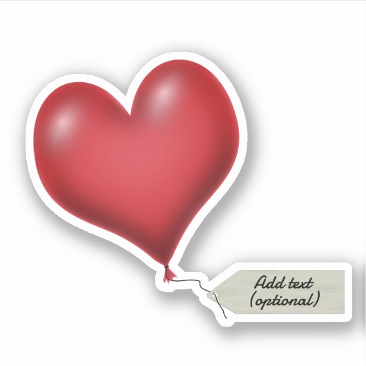 Ballonhart met bericht Label (Voorkant)