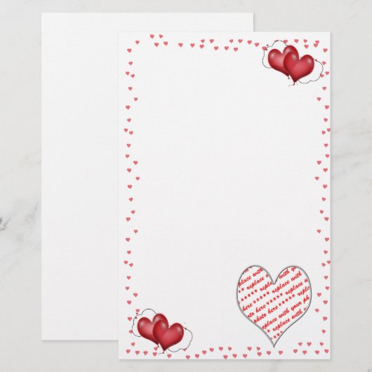 Ballonharten met foto-Lijst Briefpapier (Voorkant / Achterkant)