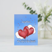 Ballonharten met kleine harten briefkaart (Staand voorkant)