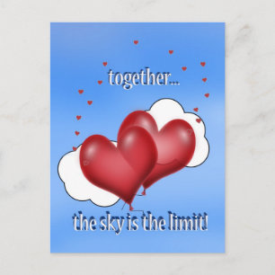 Ballonharten met kleine harten briefkaart