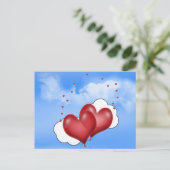 Ballonharten met weinig hart briefkaart (Staand voorkant)