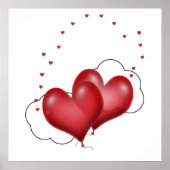 Ballonharten met weinig hart poster (Voorkant)
