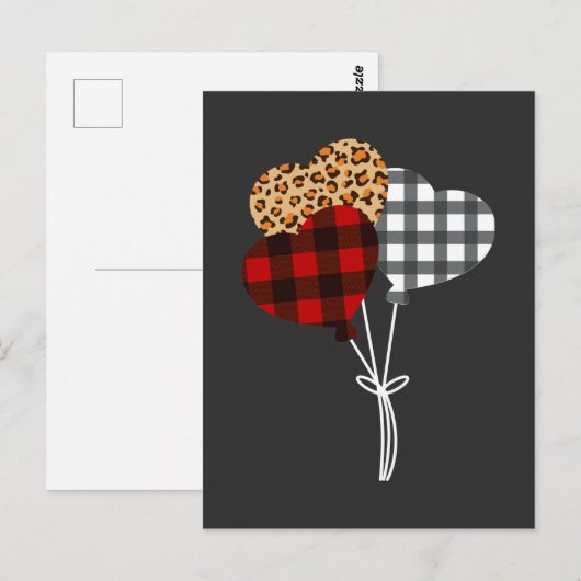 Ballonharten Valentinedag Briefkaart (Voorkant / Achterkant)