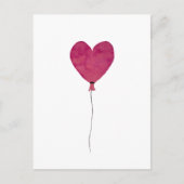Ballonhartroze schets een waterverf briefkaart (Voorkant)