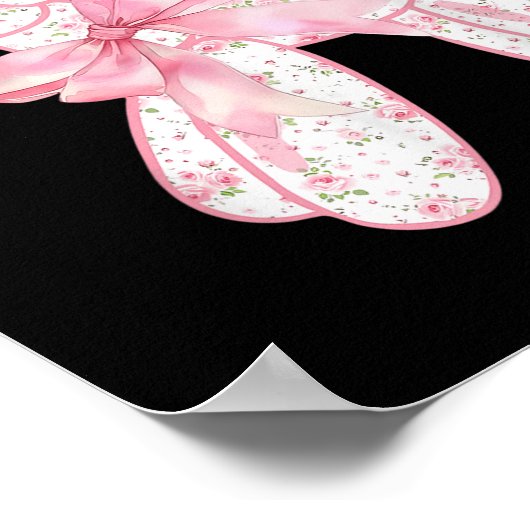 Ballonhond Bloemen Roze Coquette Bow Vrouwen Kinde Poster (Hoek)