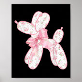 Ballonhond Bloemen Roze Coquette Bow Vrouwen Kinde Poster (Voorkant)