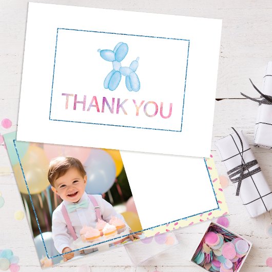 Ballonhond Dank U Fotokaart voor Kinderen Kaart