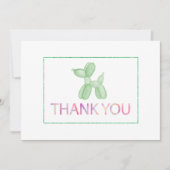 Ballonhond groen dank u kaart (Voorkant)