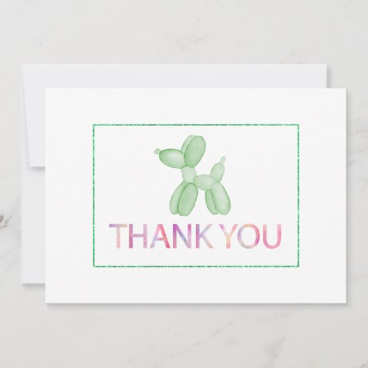Ballonhond groen dank u kaart (Voorkant)