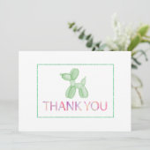 Ballonhond groen dank u kaart (Staand voorkant)
