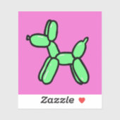 Ballonhond in het groen op roze vinylSticker Sticker (Vel)