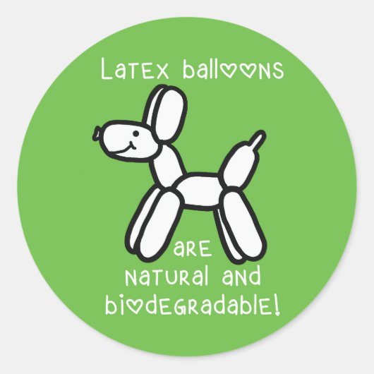 Ballonhond: Latex is Natuurlijke Stickers (Voorkant)