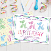 Ballonhond Pop-op-over verjaardagsuitnodiging Kaart