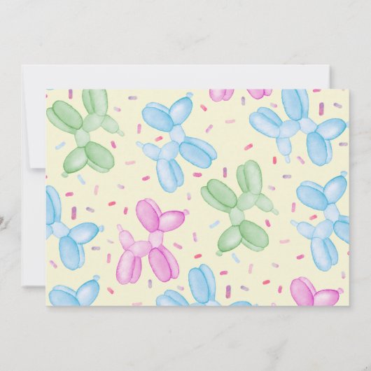 Ballonhond Pop-op-over verjaardagsuitnodiging Kaart (Achterkant)