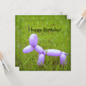 Ballonhond Verjaardag Kaart (met Envelop) (Voorkant / Achterkant in situ)