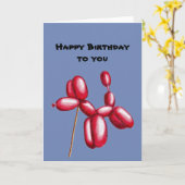 Ballonhond verjaardagskaart kaart (Gele Bloem)