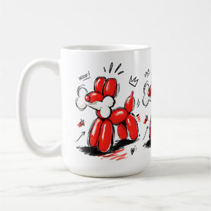 Ballonhond Woof Rode Pop Art Illustratie Koffiemok
