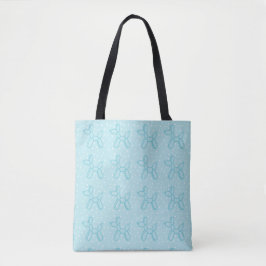 Ballonhonden in turquoise op pastel turquoise tote bag