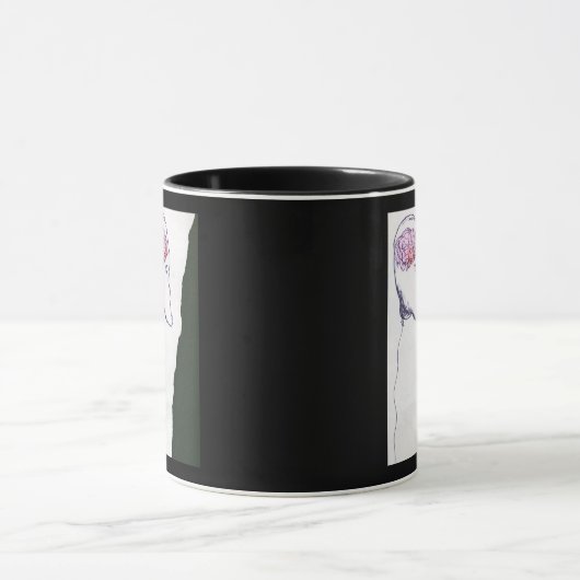 Ballonhoofd, zwevend, tekening mok (Midden)