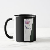 Ballonhoofd, zwevend, tekening mok (Links)