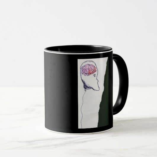 Ballonhoofd, zwevend, tekening mok (Voorkant rechts)