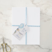 Ballonjongen Dank je Label Birthday Baby shower Cadeaulabel (Met Touw)