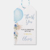 Ballonjongen Dank je Label Birthday Baby shower Cadeaulabel (Voorkant)