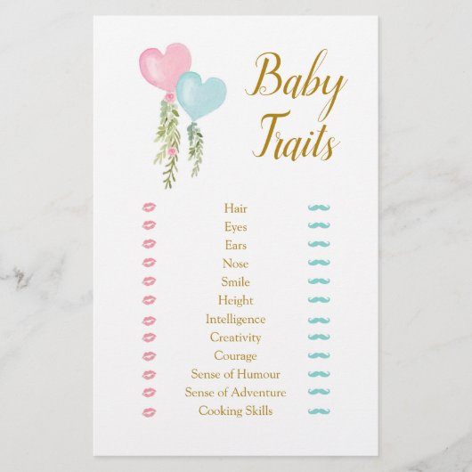 Ballonjongen of meisje Geslacht onthullen Baby (Voorkant)