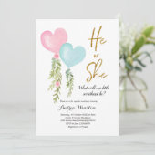 Ballonjongen of meisje kaart (Staand voorkant)