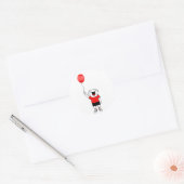 ballonjongen ronde sticker (Envelop)