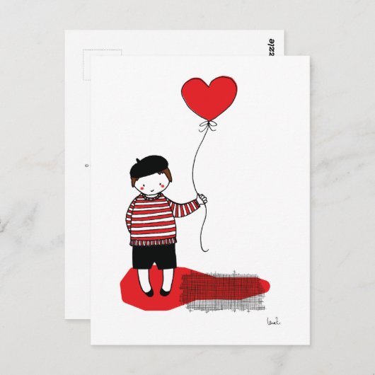 Ballonjunge Briefkaart (Voorkant / Achterkant)
