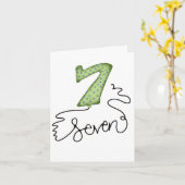 Ballonkaartje voor de zevende verjaardag kaart (Gele Bloem)