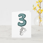 Ballonkaartje voor derde verjaardag kaart (Gele Bloem)