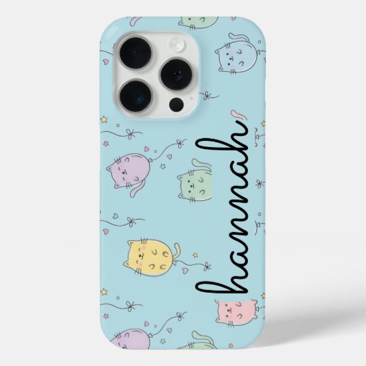 Ballonkat Patroon Cute Minimalistische Kinderen Case-Mate iPhone Case (Achterkant)