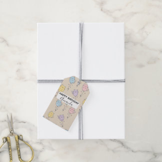 Ballonkat Patroon Schattig Minimalistisch Cadeaulabel