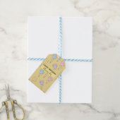 Ballonkat Patroon Schattig Minimalistisch Cadeaulabel (Met Touw)